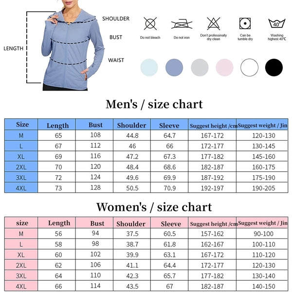 Upf 50+ Sun Protection Zip Up Hoodie