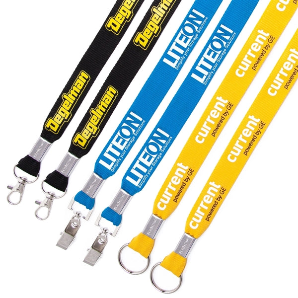 5/8" Double Ended Flat Polyester Lanyard