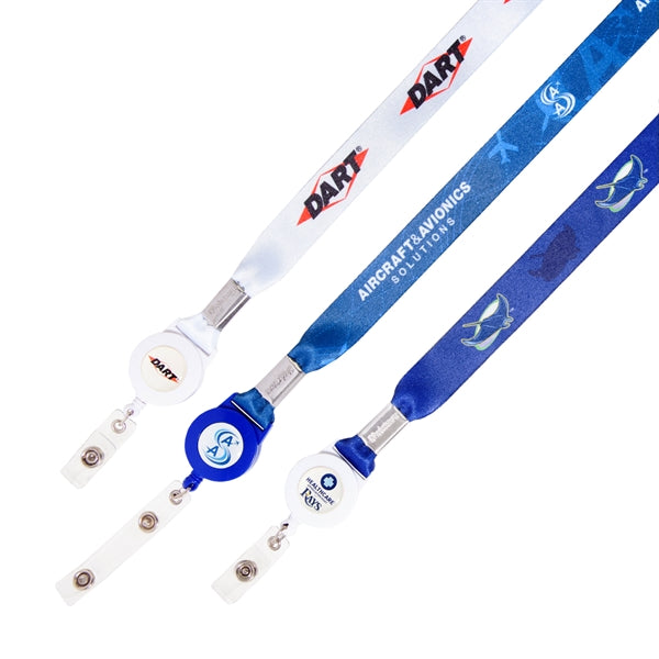3/4" Dye Sublimated Lanyard with Badge Reel Combo