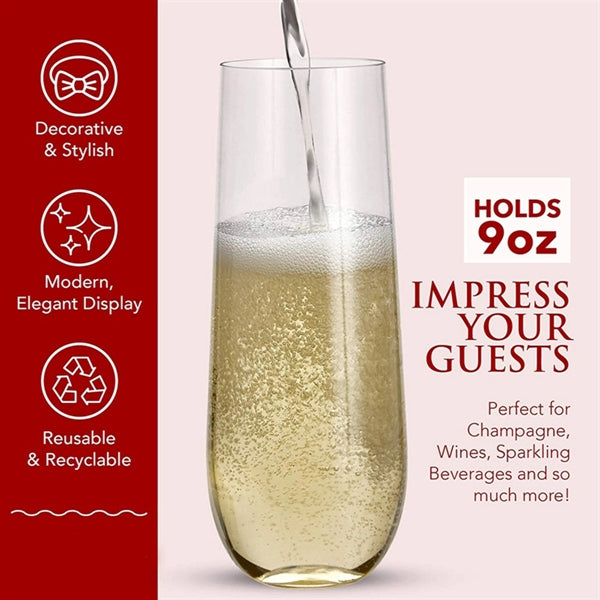 9 Oz Plastic Champagne Glasses
