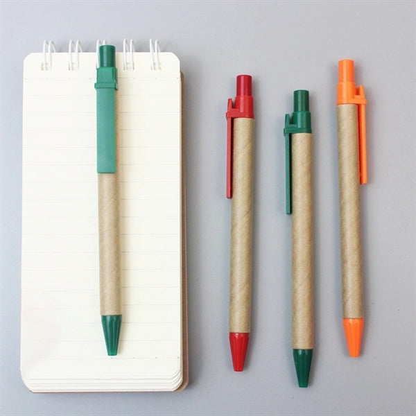 Eco-friendly Kraft Paper Ballpoint Pen with Colorful Trim
