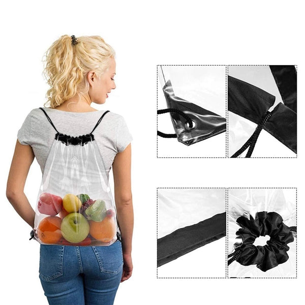 Clear Drawstring Cinch Backpack