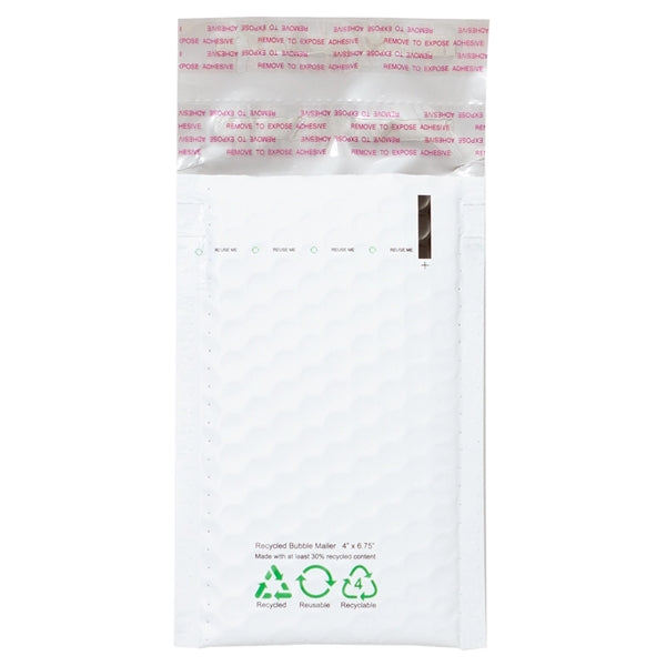 White Bubble Mailer - 100% Recyclable, 30% Recycled Material