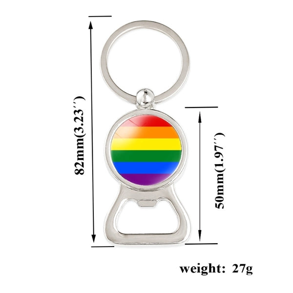 Rainbow LGBT Gay Pride Key Chains W/ Bottle Opener