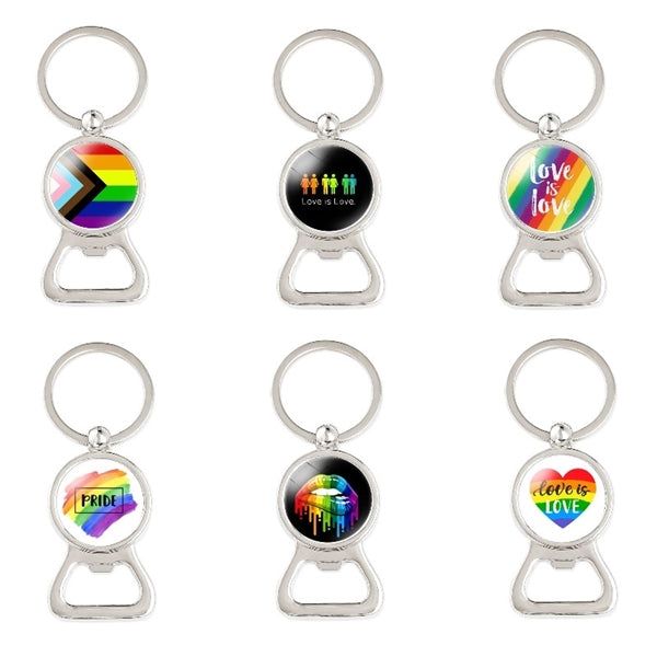 Rainbow LGBT Gay Pride Key Chains W/ Bottle Opener