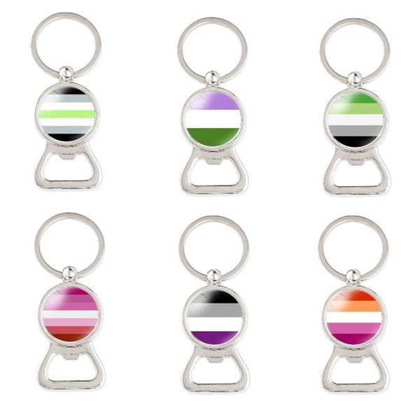 Rainbow LGBT Gay Pride Key Chains W/ Bottle Opener