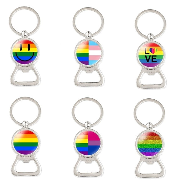 Rainbow LGBT Gay Pride Key Chains W/ Bottle Opener