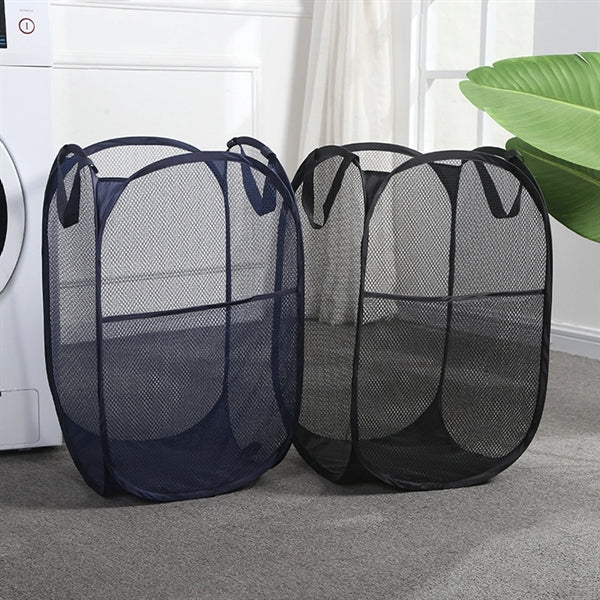 Pop Up Hamper Mesh Laundry Basket Folding Bag 20" X12"