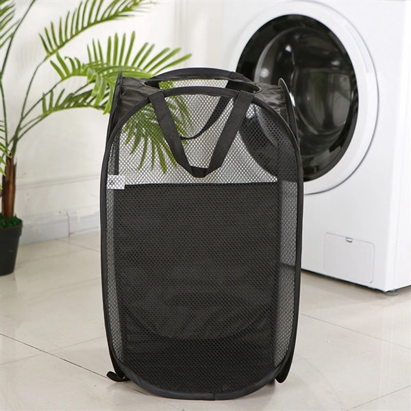 Pop Up Hamper Mesh Laundry Basket Folding Bag 20" X12"