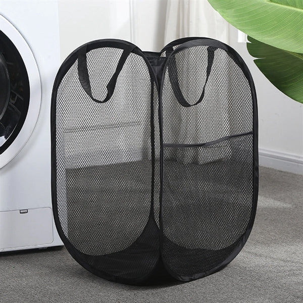 Pop Up Hamper Mesh Laundry Basket Folding Bag 20" X12"
