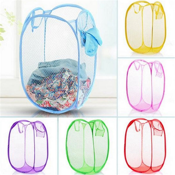 Pop Up Hamper Mesh Laundry Basket Folding Bag 20" X12"