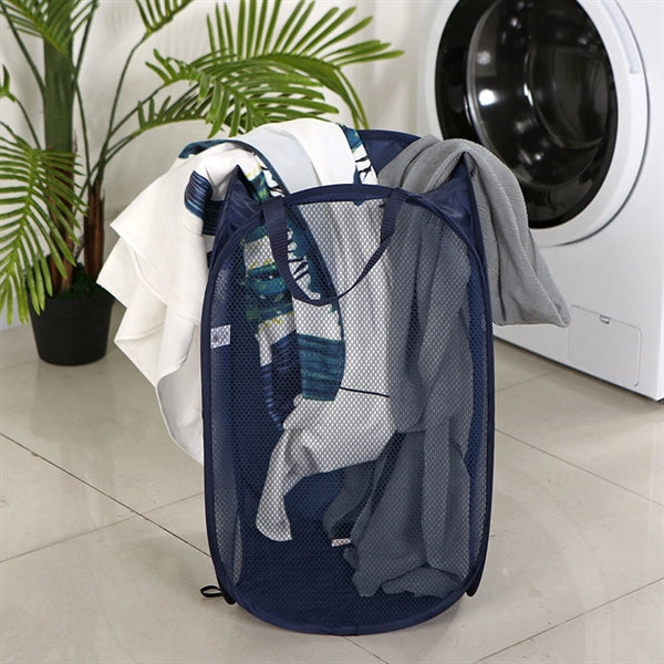 Pop Up Hamper Mesh Laundry Basket Folding Bag 20" X12"