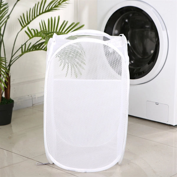 Pop Up Hamper Mesh Laundry Basket Folding Bag 20" X12"