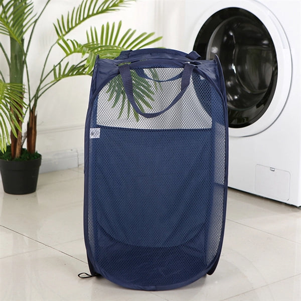 Pop Up Hamper Mesh Laundry Basket Folding Bag 20" X12"