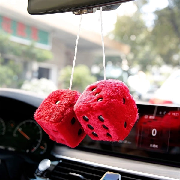 Car Retro Hanging Fuzzy Plush Dice