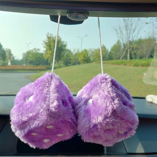 Car Retro Hanging Fuzzy Plush Dice