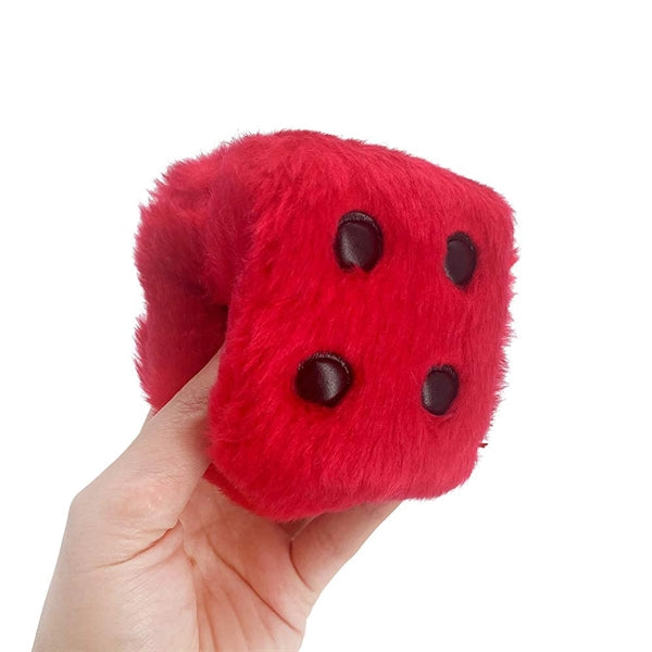 Pair Of Car Retro Hanging Fuzzy Plush Dice