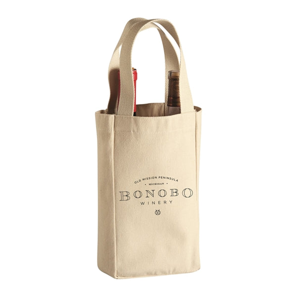 2-Bottle Heavy Cotton Canvas Tote