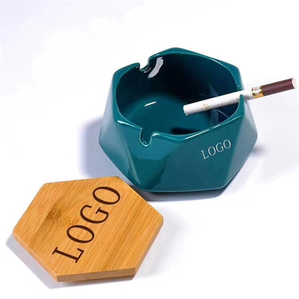 Handmade Ceramic Ashtray With Bamboo Lid