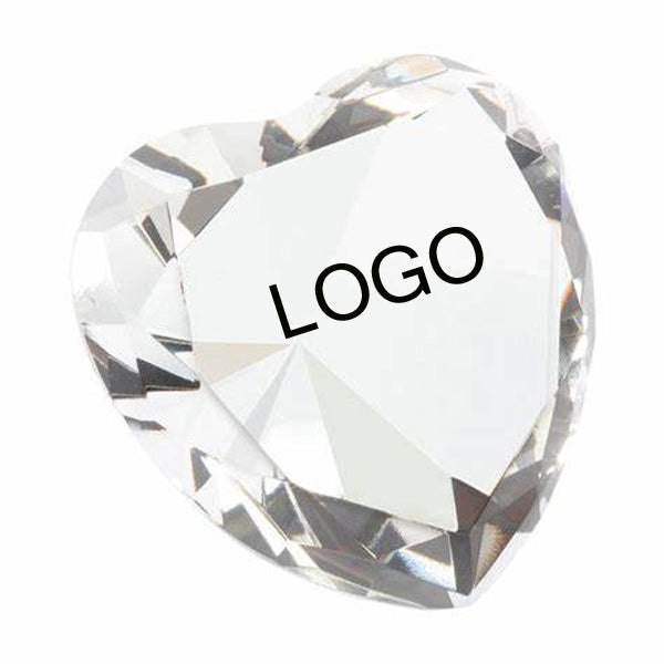 Crystal Heart Shaped Paperweight