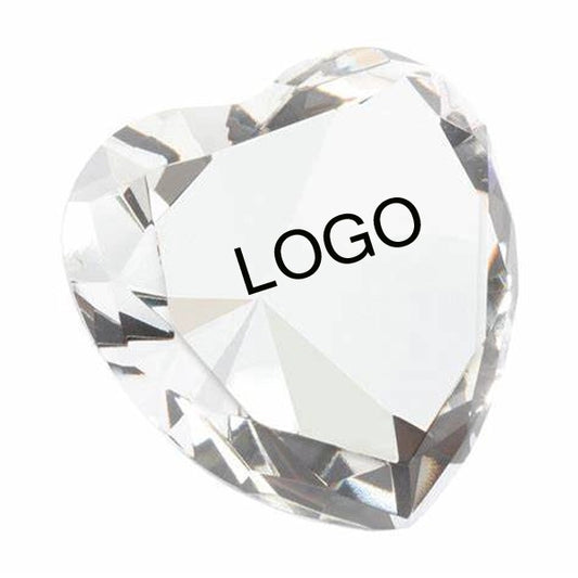 Crystal Heart Shaped Paperweight