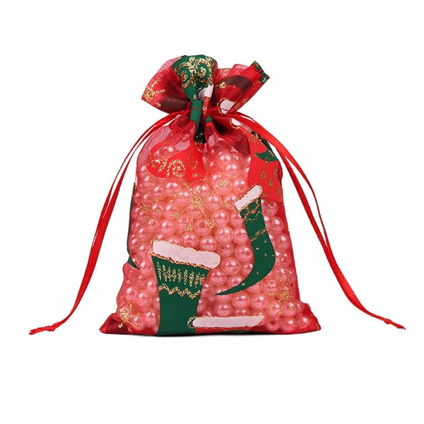 Christmas Canvas Gift Bag With Drawstring