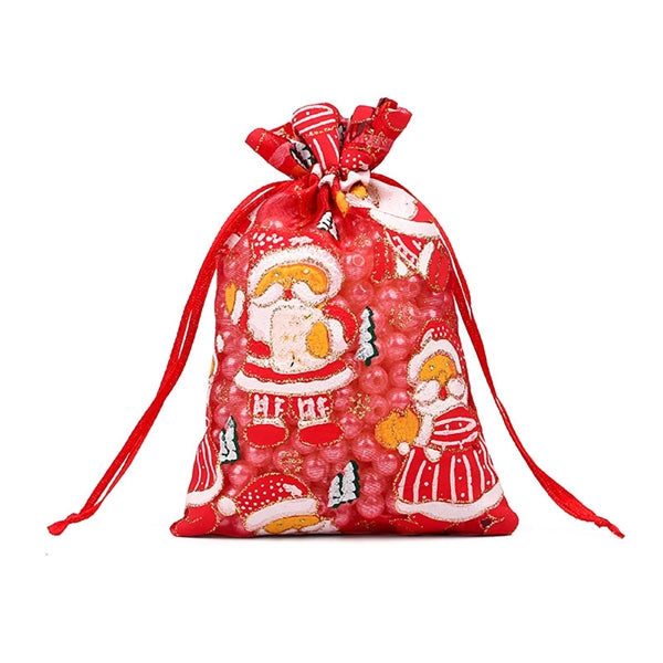 Christmas Canvas Gift Bag With Drawstring