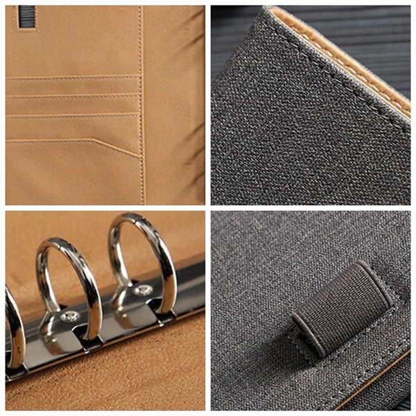 A5 Tri-Fold Linen PU Notebook