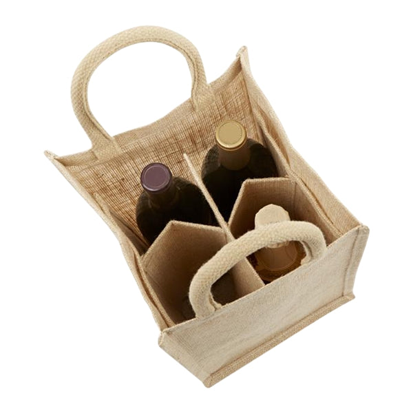 4-Bottle Jute Tote