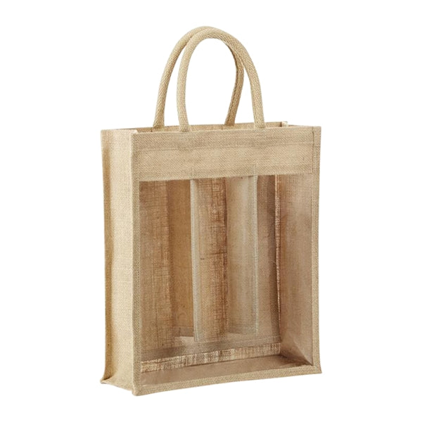 3-Bottle Jute Tote