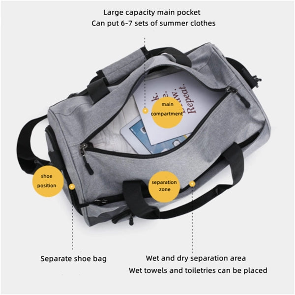 Sports Gym Duffel Bag With Shoe Compartment