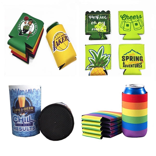 Beach Themed Neoprene Can Cooler Sleeves for Beverages