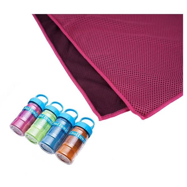 Fiber Cation Cooling Towel - Plastic Bottle