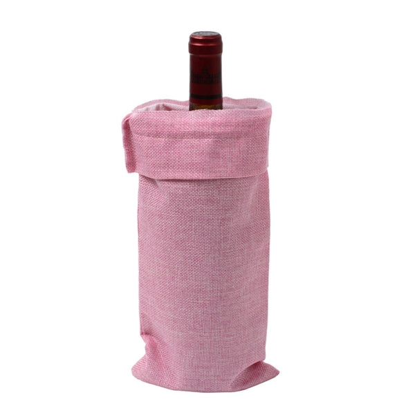 Burlap Wine Bottle Bag With Drawstring