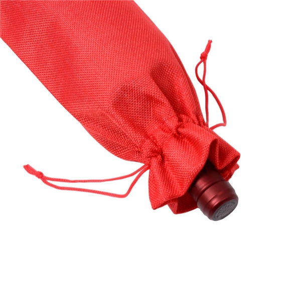 Burlap Wine Bottle Bag With Drawstring