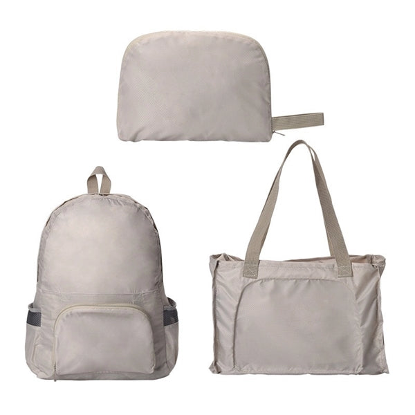 2 in 1 Foldable Travel Backpack & Tote Bag Shopping Handbag