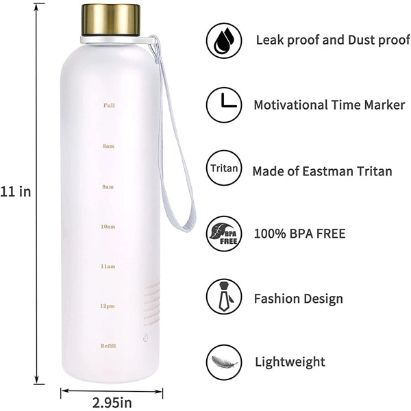 32 oz Water Bottle with Time Marker