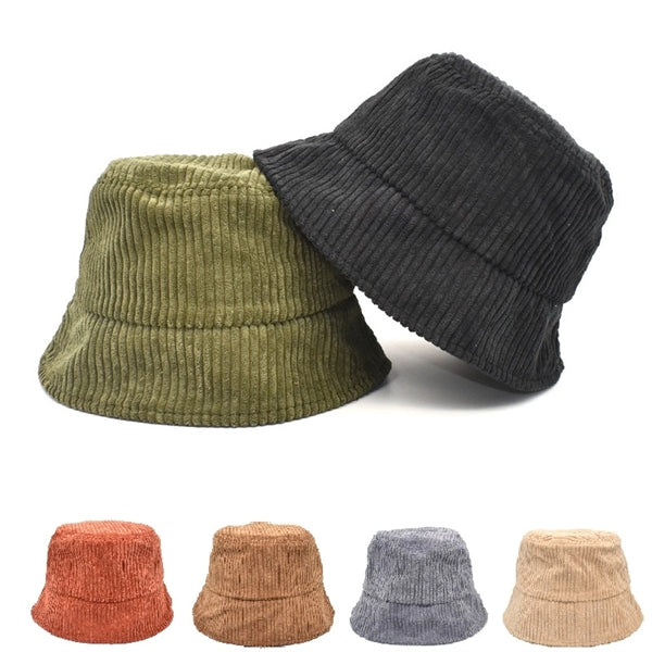 Corduroy Bucket Hat Sun Cap