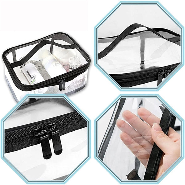 Waterproof PVC Clear Travel Toiletry Makeup Bags with Zipper