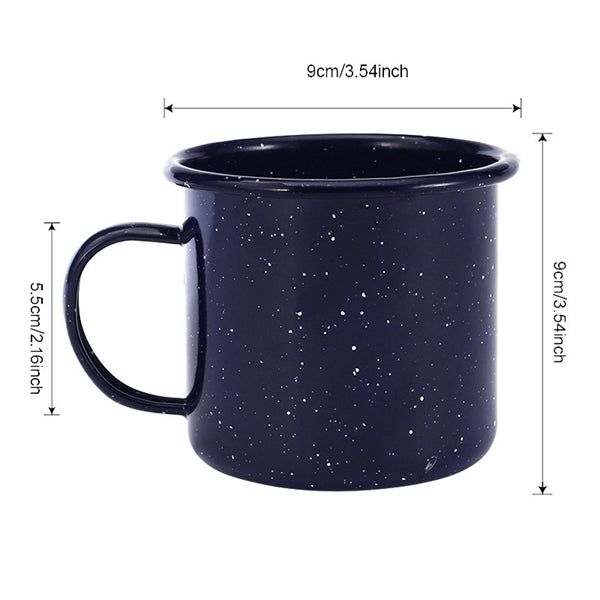 16 Oz Large Enamelware Metal Classic Coffee Tea Mug with Han