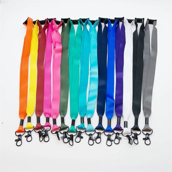 3/4" Polyester Lanyard w/ Black Lobster Claw & Safety