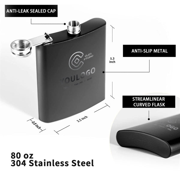 8 Oz Portable Stainless Steel Wine Flasks Bottle