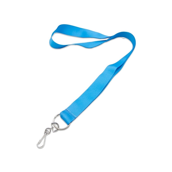 1" Lanyard w/ Metal Split Ring & Swivel J Hook