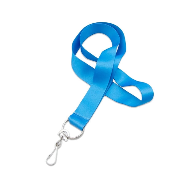 1" Lanyard w/ Metal Split Ring & Swivel J Hook