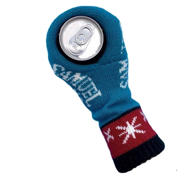 Beer Mitten Knit Stitched Drink Holder