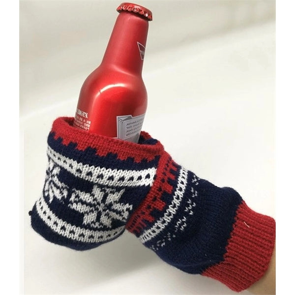 Beer Mitten Knit Stitched Drink Holder