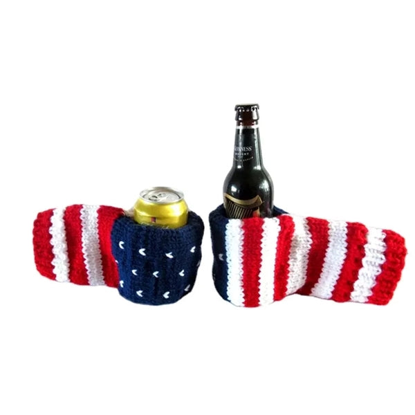Beer Mitten Knit Stitched Drink Holder
