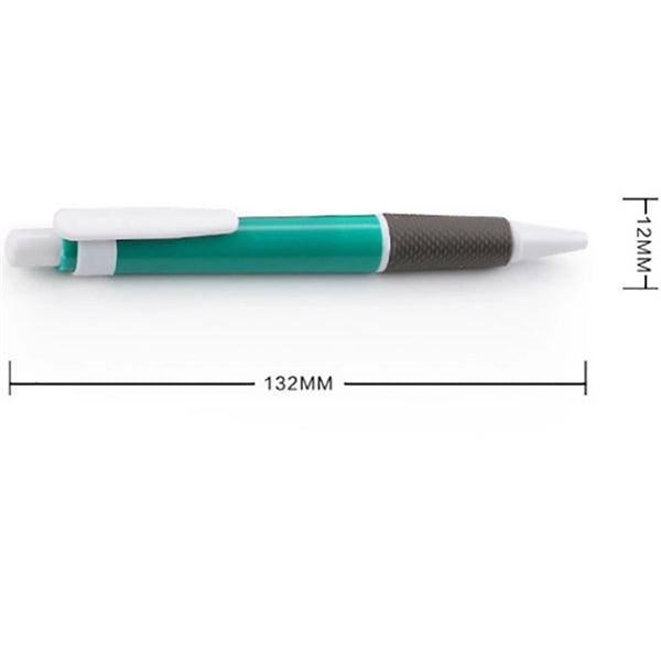 Plastic colorful click action ball pen with white clip