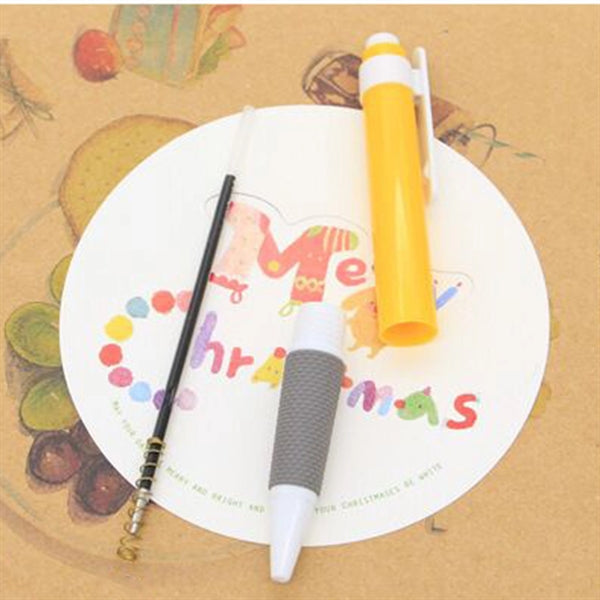 Plastic colorful click action ball pen with white clip