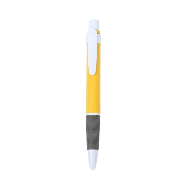 Plastic colorful click action ball pen with white clip
